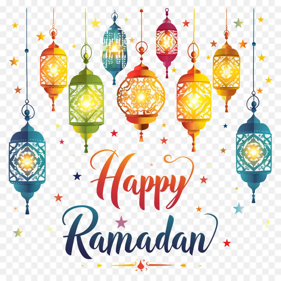 счастливые Рамадан，декоративные фонари PNG