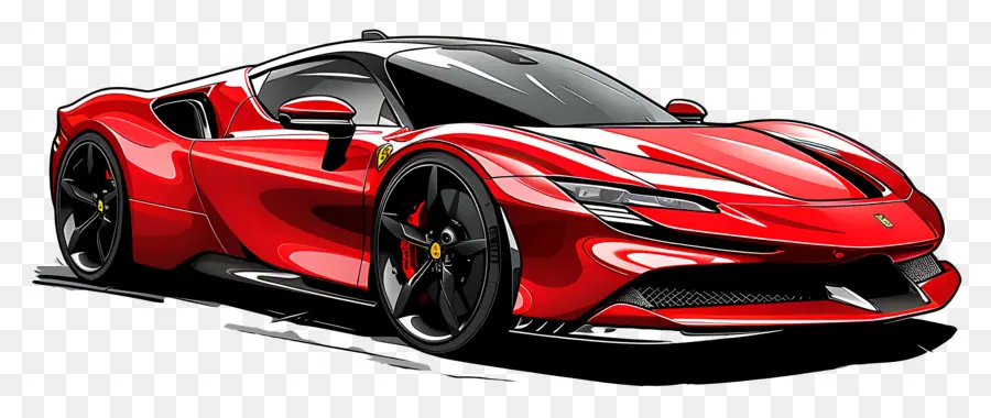 Ferrari Sf90 Road，красный спортивный автомобиль PNG