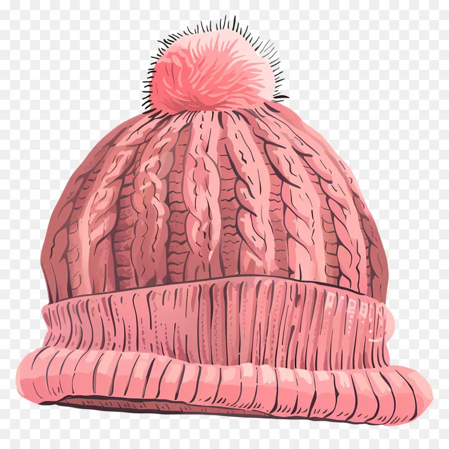 вязаная шапка，Розовая вязаная шляпа PNG