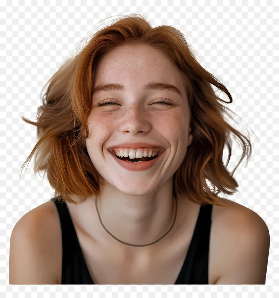 смеющаяся женщина，рыжие волосы PNG