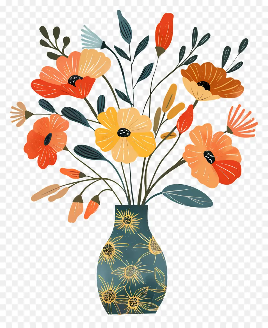 Ваза с цветами，цветочная композиция PNG