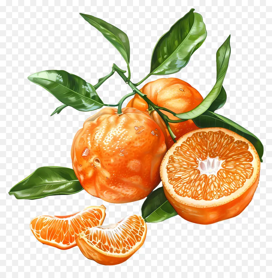 Мандарины，оранжевый PNG