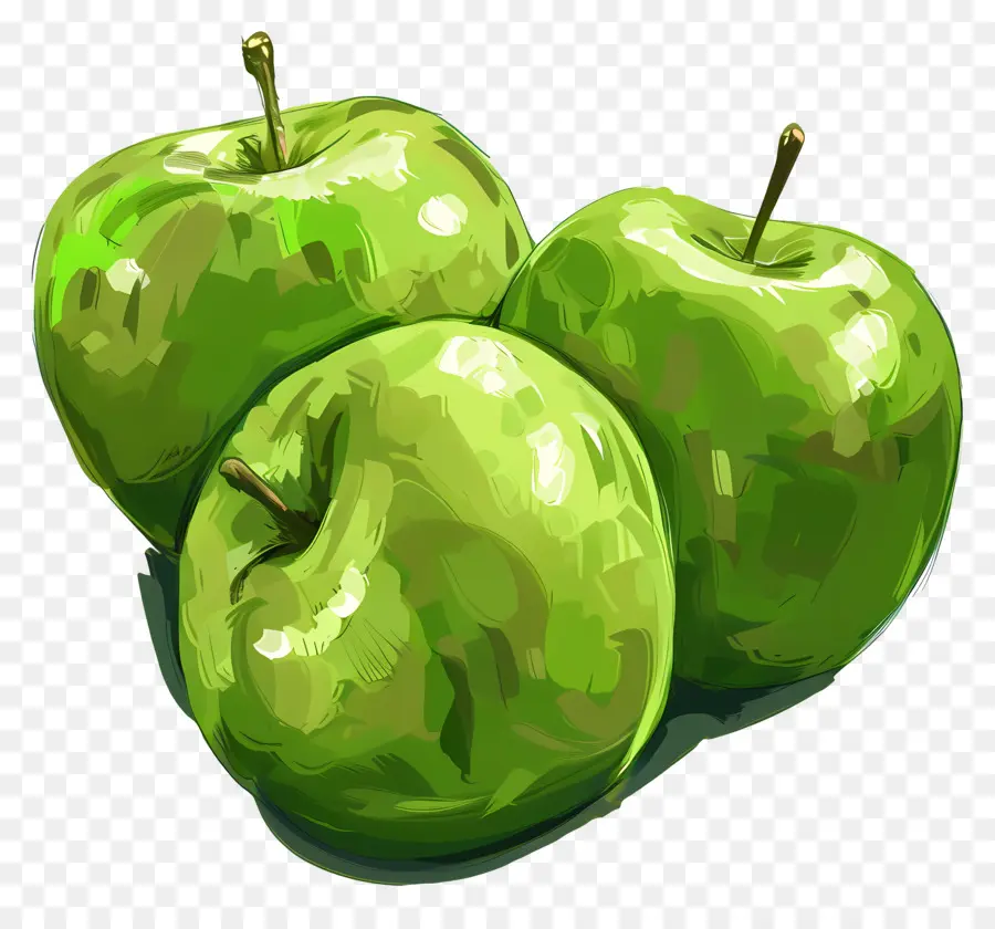 Бабушка Смит яблоки，зеленые яблоки PNG