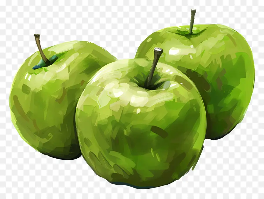 Бабушка Смит яблоки，зеленое яблоко PNG