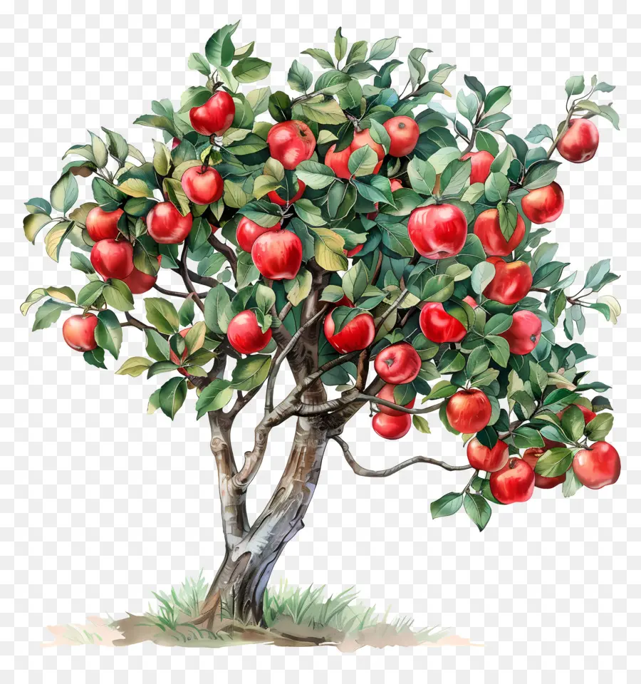 яблоня，зрелые яблоки PNG