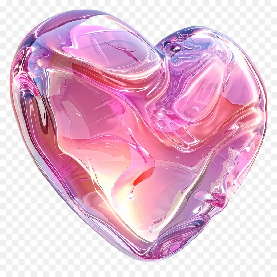 розовое сердце，пузырьковые PNG