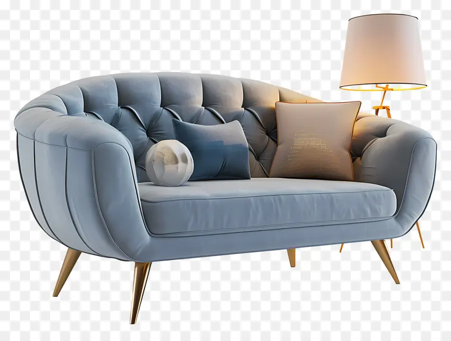 диван，синий диван PNG