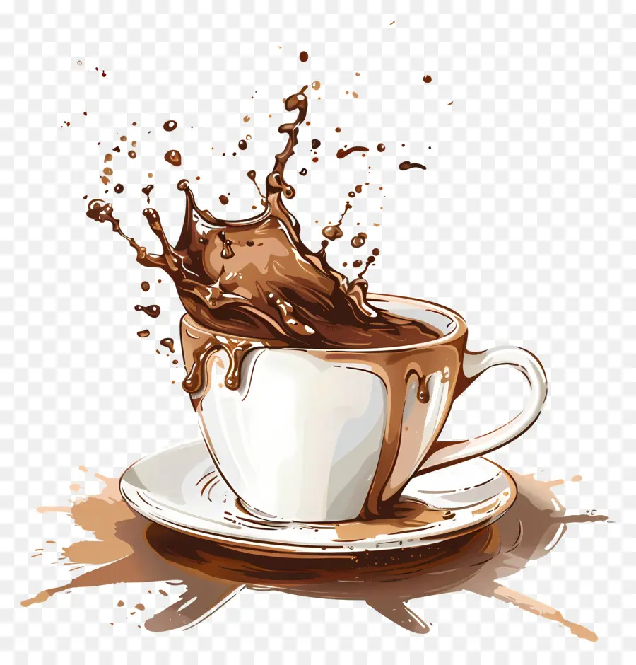 кофе всплеск，Горячий шоколад PNG