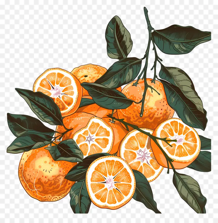 Мандарины，апельсины PNG