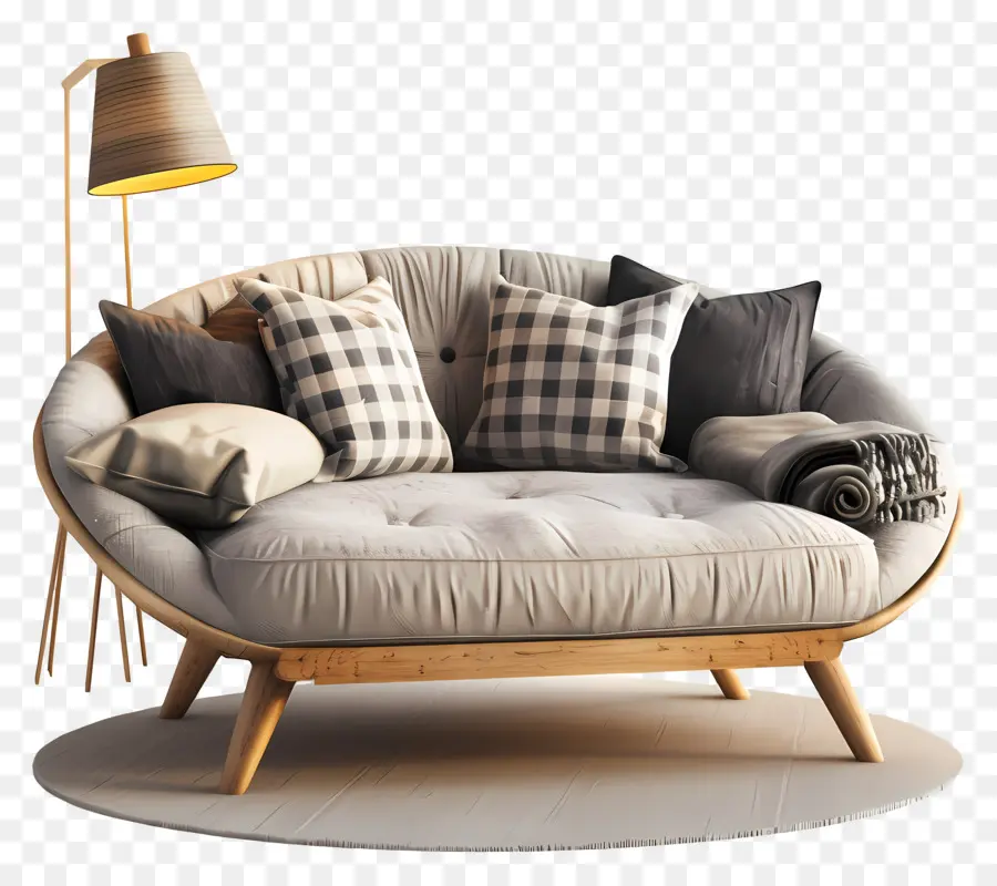 диван，современная гостиная PNG