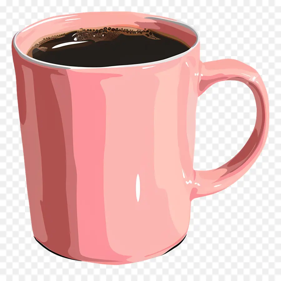 розовый кружка，кофе PNG