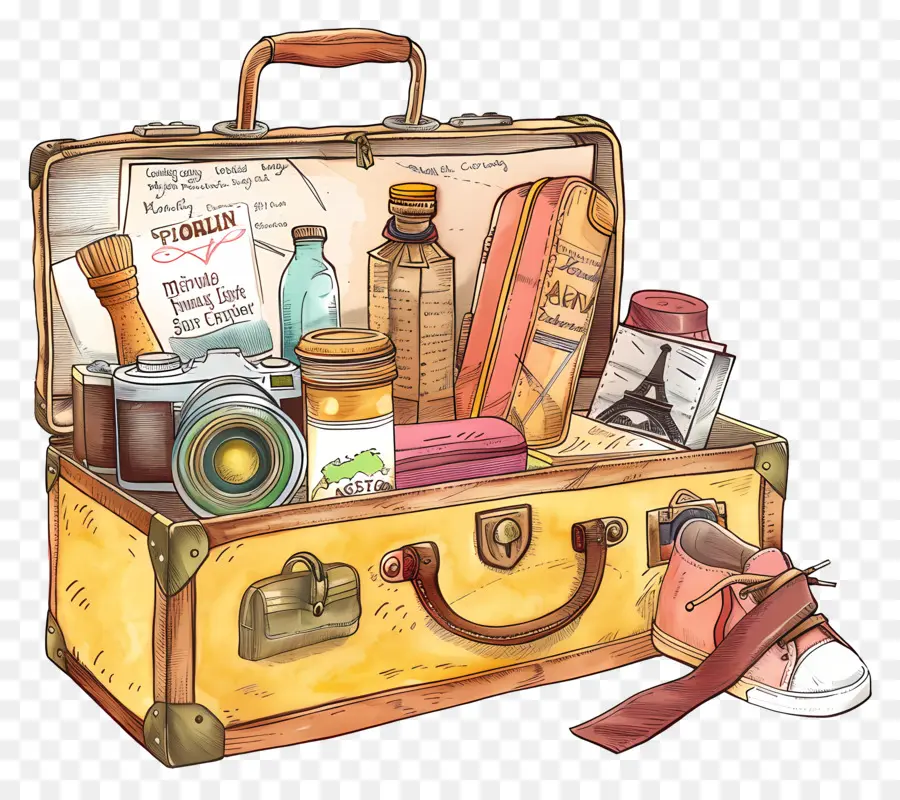 путешествия чемодан，туристические аксессуары PNG