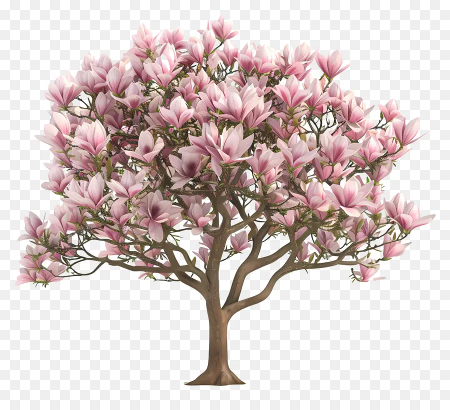 магнолия дерево，Розовое цветущее дерево PNG