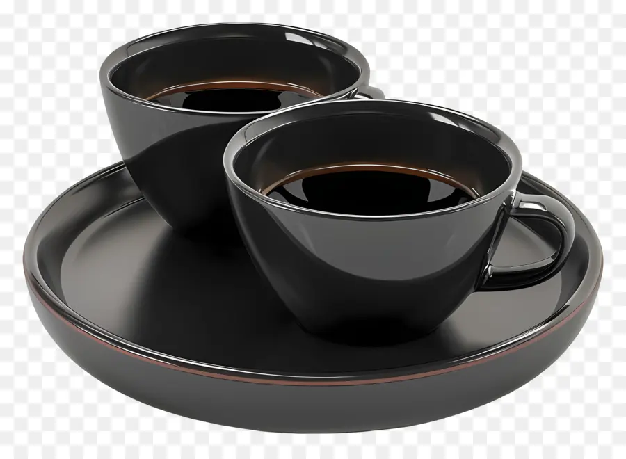кофе，Черные кофейные чашки PNG