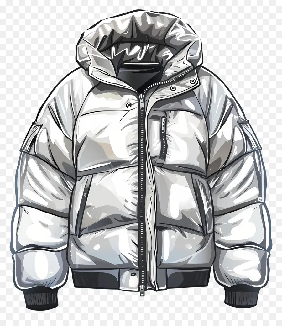 зимняя куртка，белая куртка PNG