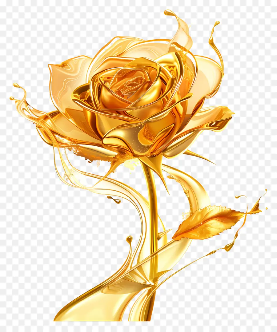 Золотая Роза，лепестки PNG