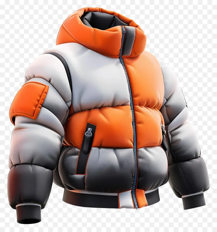 зимняя куртка，апельсиновый и белый пиджак PNG