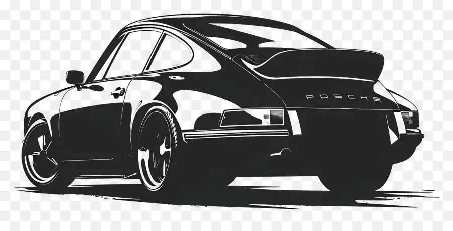 Porsche Silhouette，Винтажный спортивный автомобиль PNG