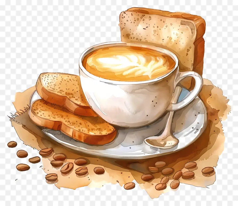 кофе и хлеб，кофе PNG