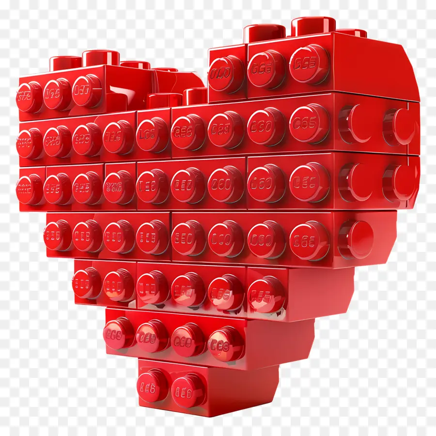 Красное сердце Lego，Лего PNG