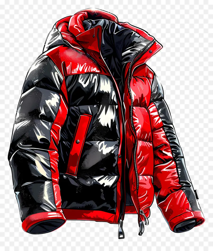 зимняя куртка，красный и черный пиджак PNG