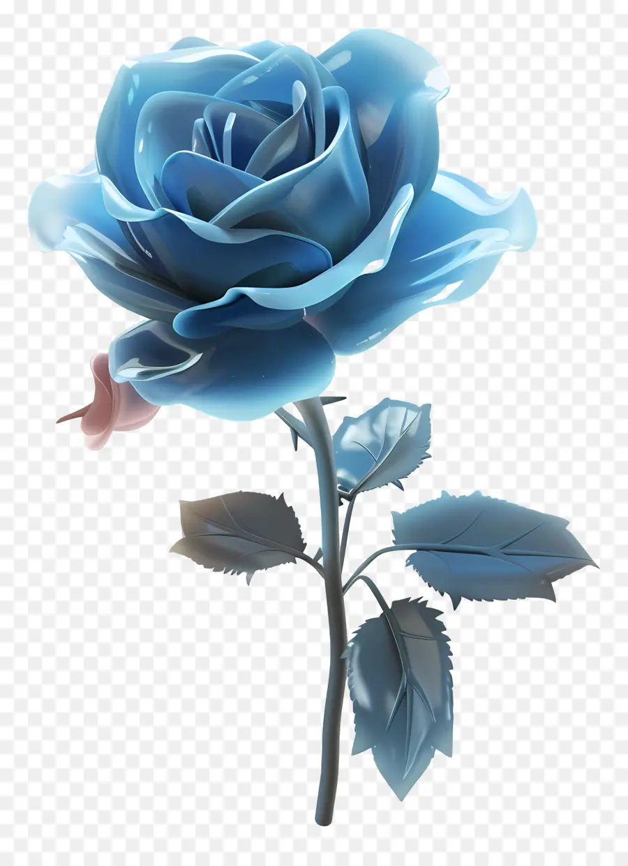 Голубая роза，Стеклянная роза PNG