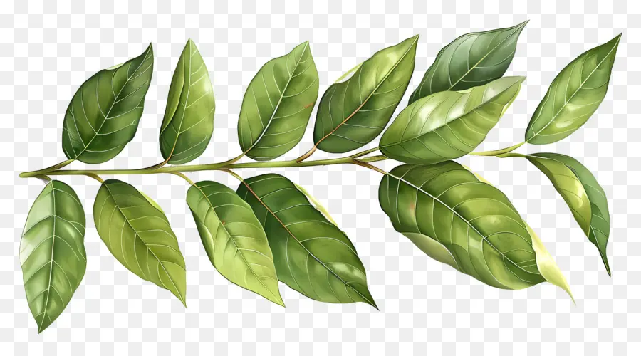манго листья，Зеленая листовая ветвь PNG