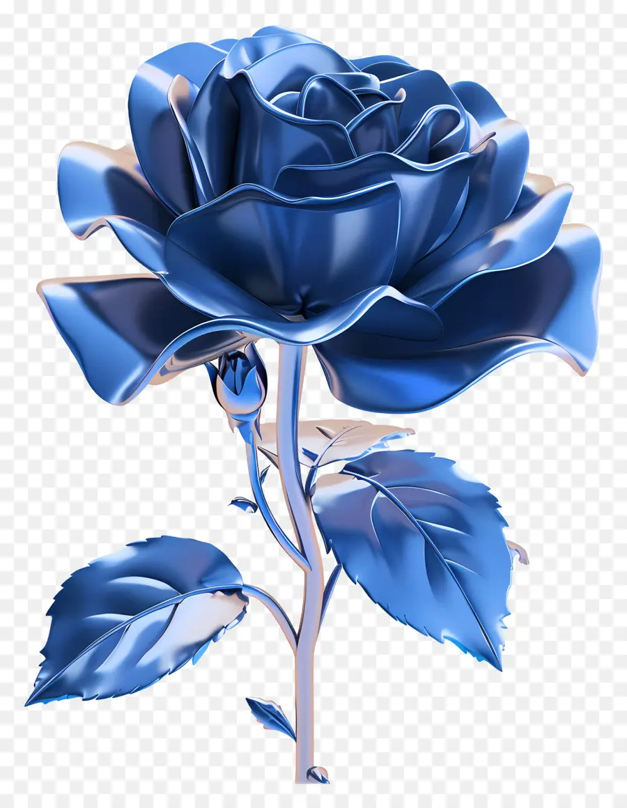 Голубая роза，3d Роза PNG