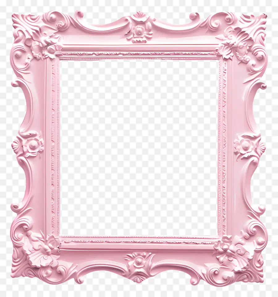 розовый рамка，богато украшенная рамка PNG