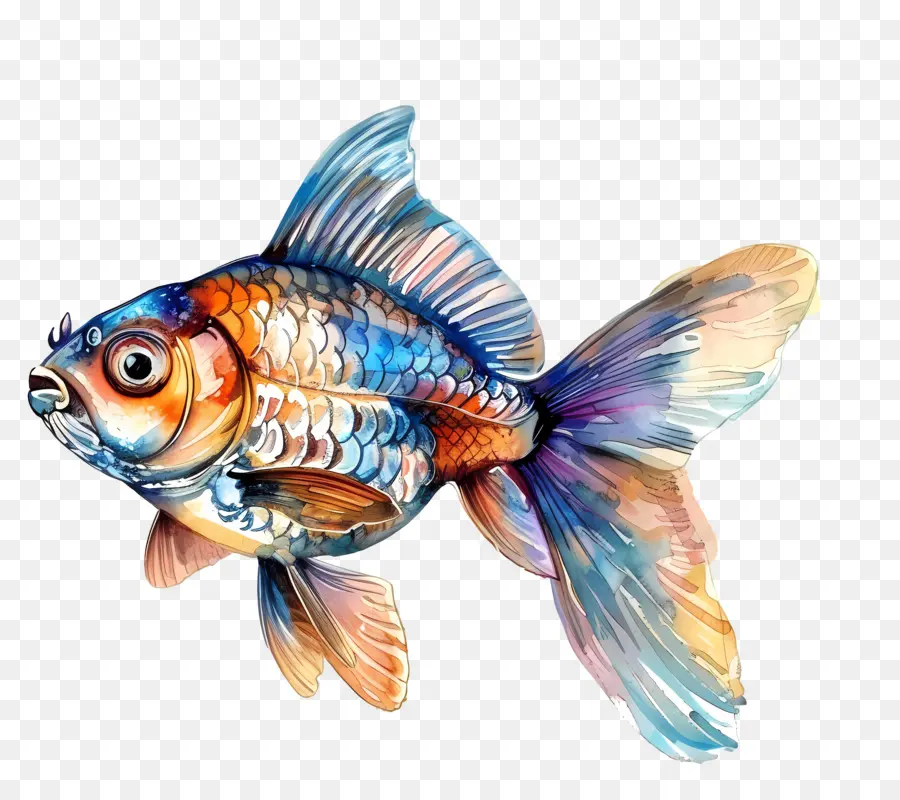 Рыбы，акварельная живопись PNG