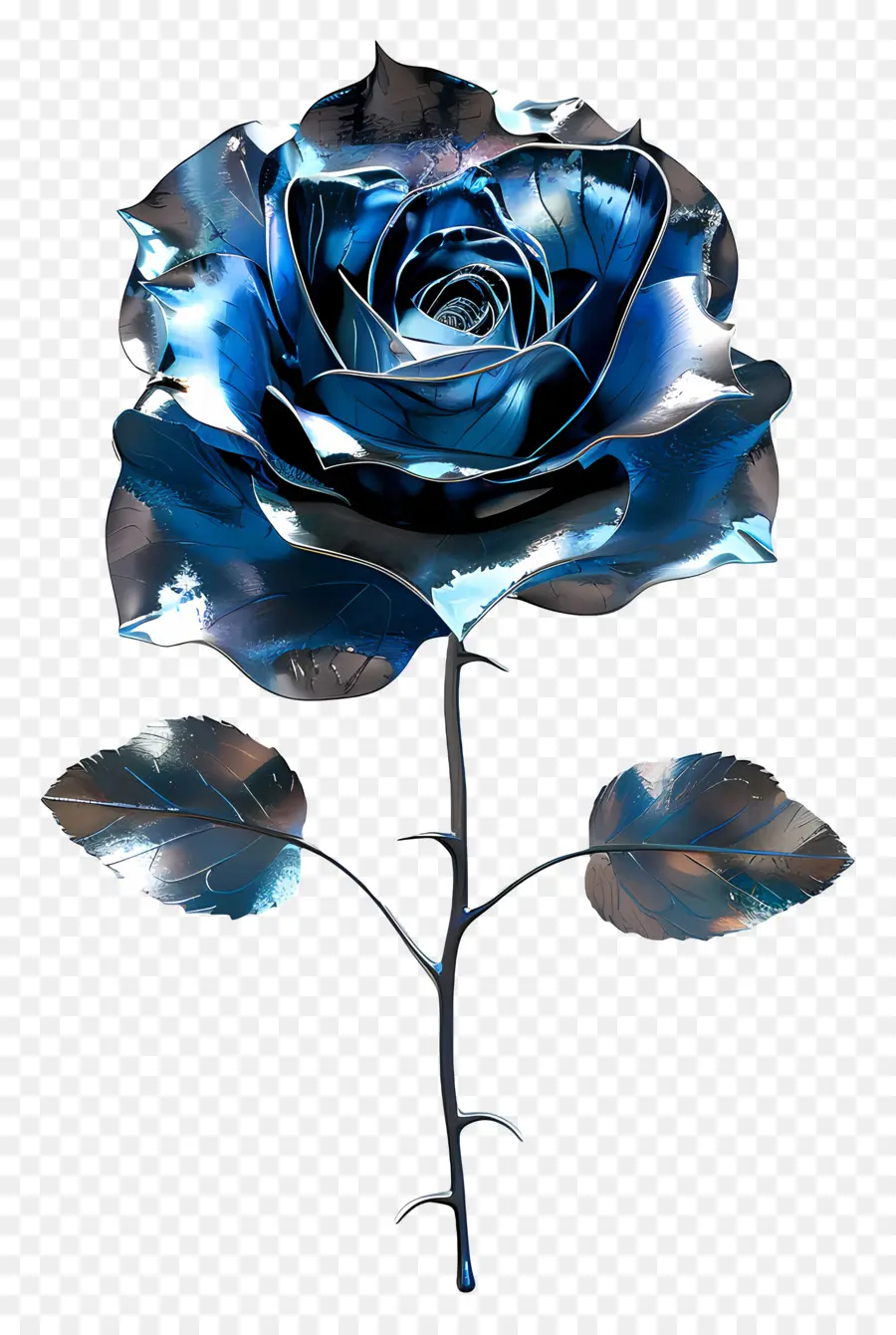 Голубая роза，цветок PNG