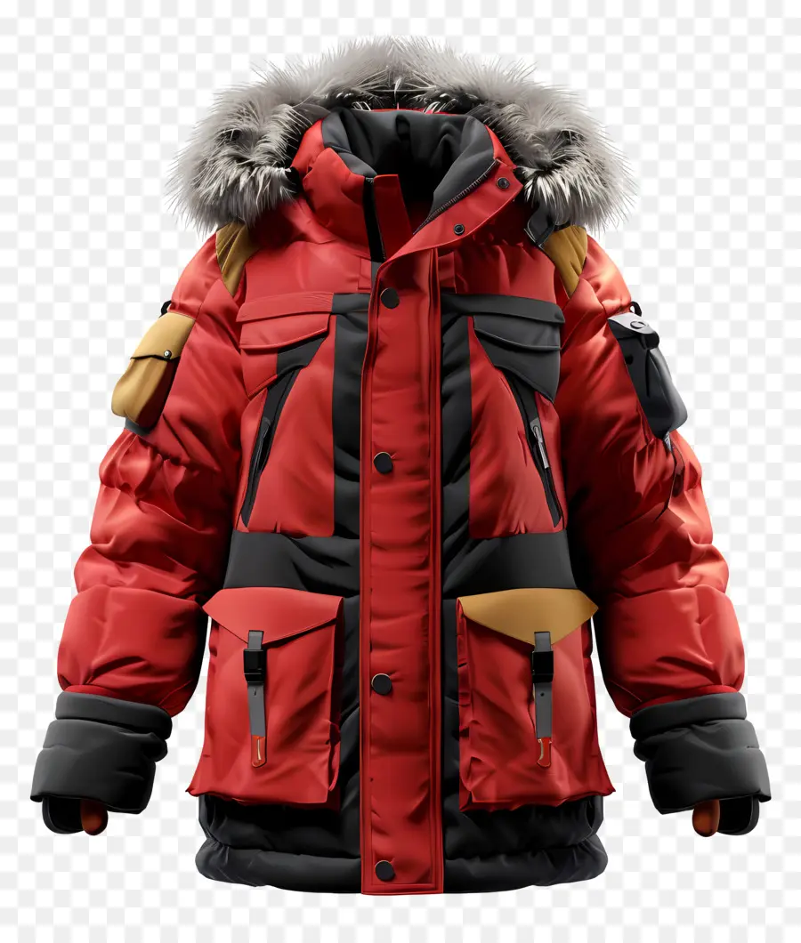 зимняя куртка，Красная куртка парка PNG