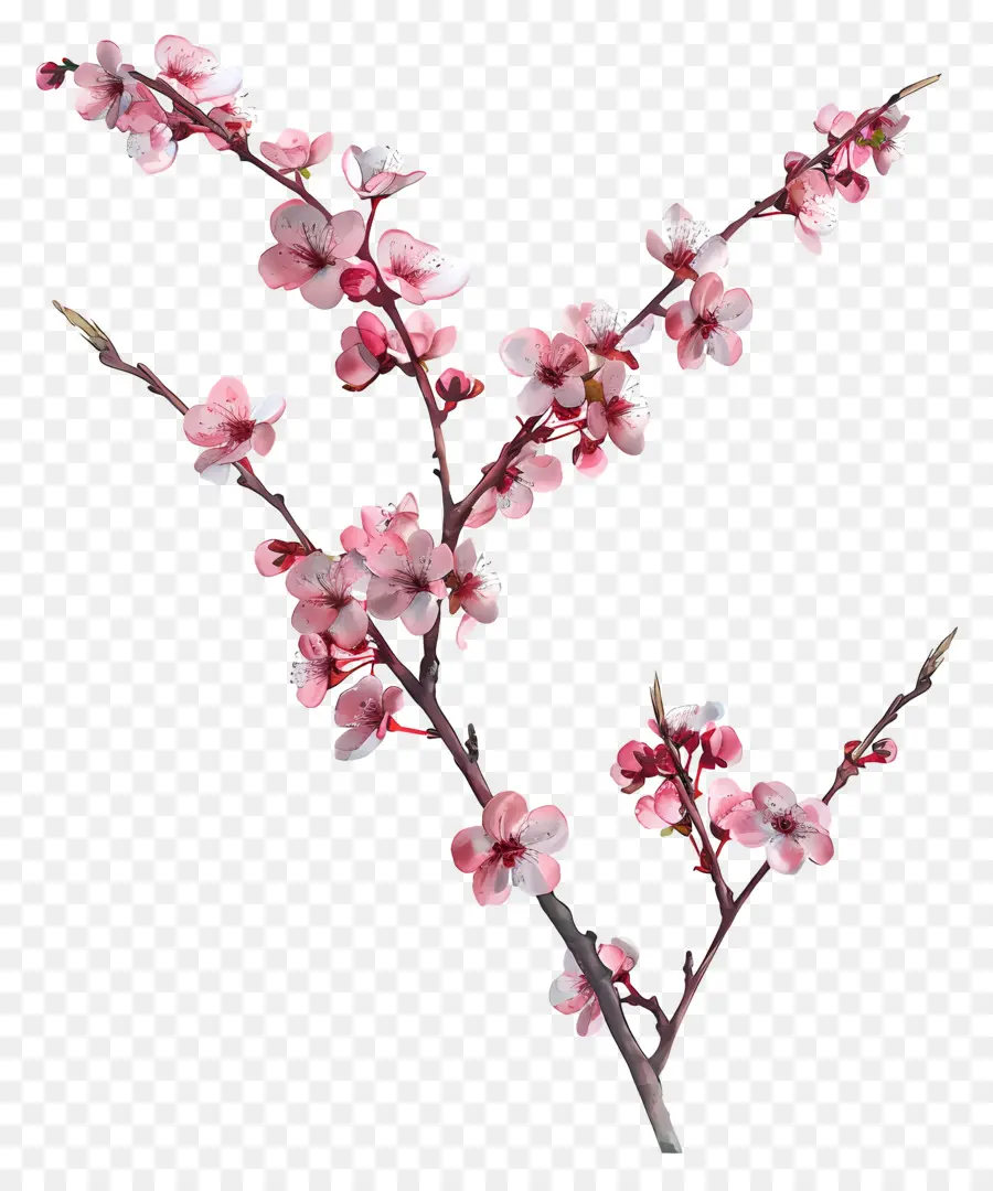 цветущая ветвь вишневого дерева，вишни PNG