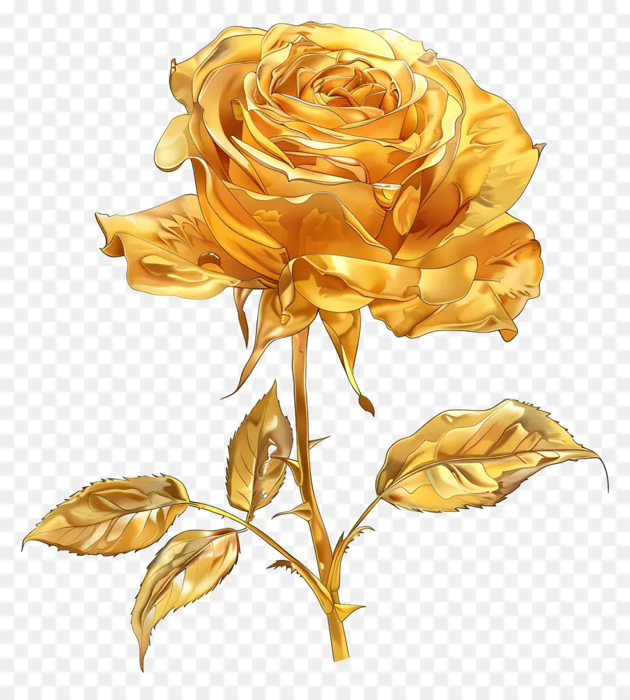 Золотая Роза，желтая роза PNG