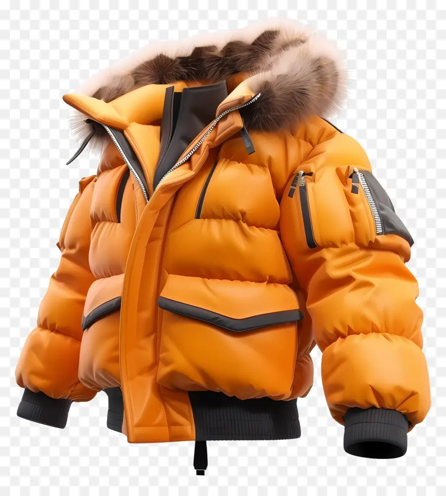 зимняя куртка，оранжевый куртка PNG