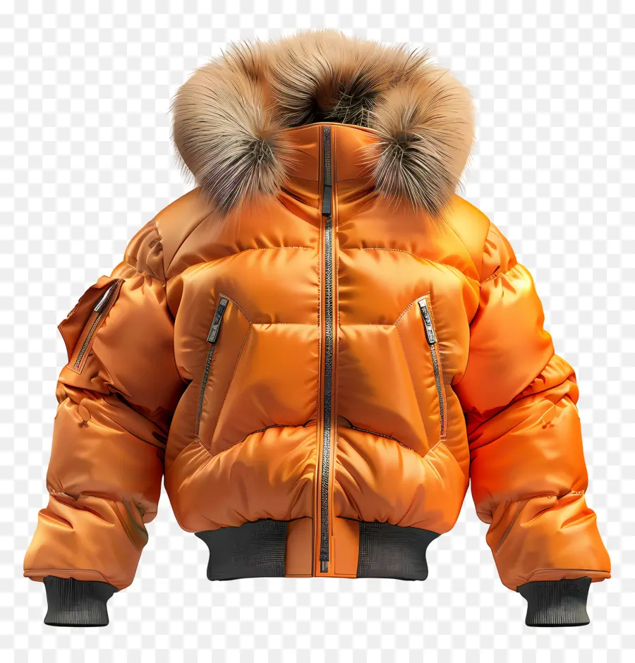 зимняя куртка，меховой воротник PNG