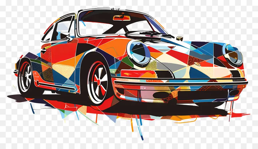 Porsche Silhouette，Абстрактная художественная машина PNG