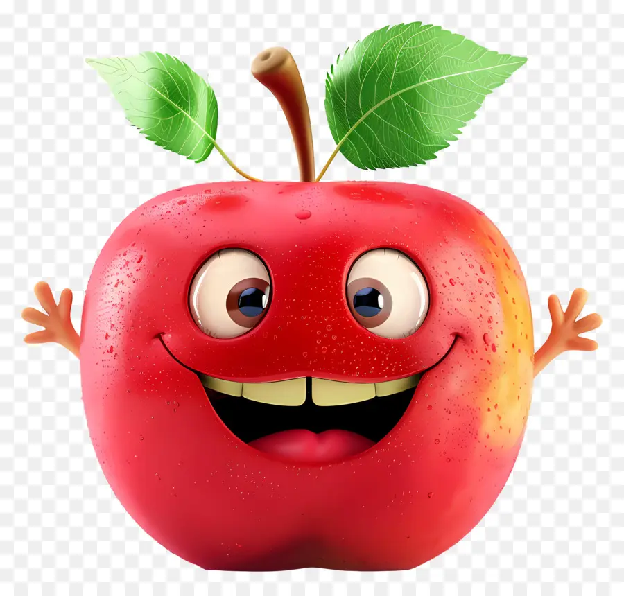 3d мультипликационный фрукт，мультфильм яблоко PNG