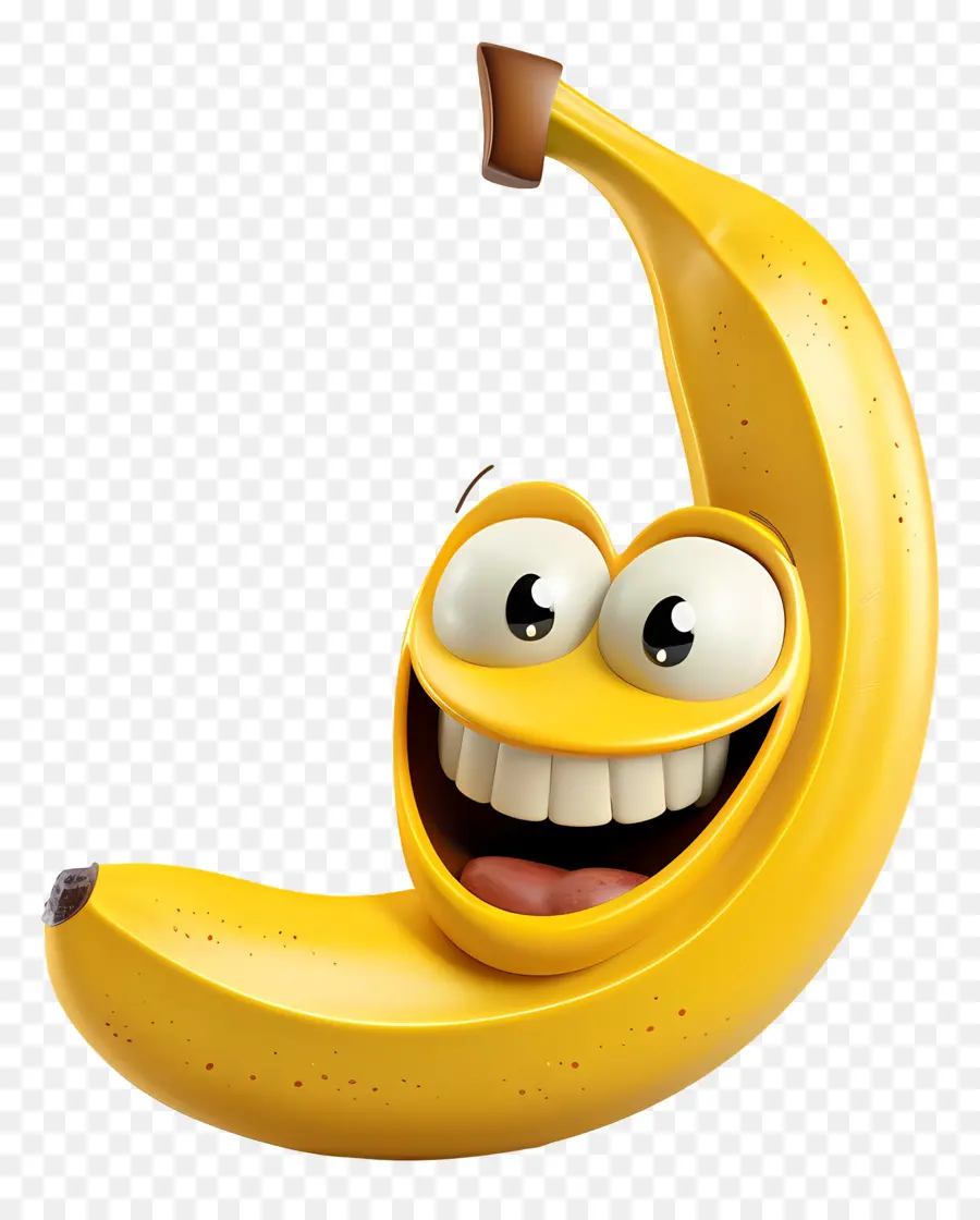 3d мультипликационный фрукт，банан мультфильм PNG