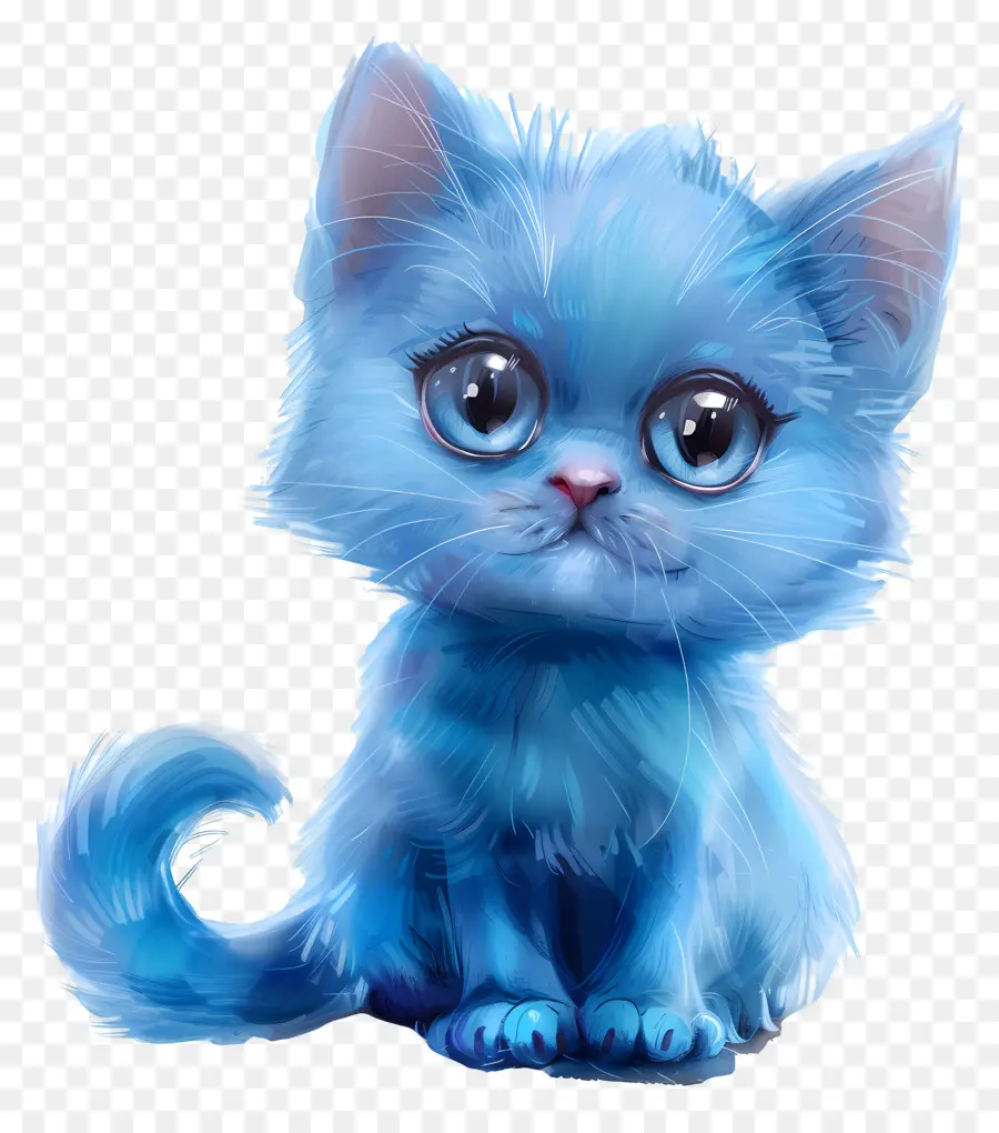 голубой кот，Синий котенок PNG