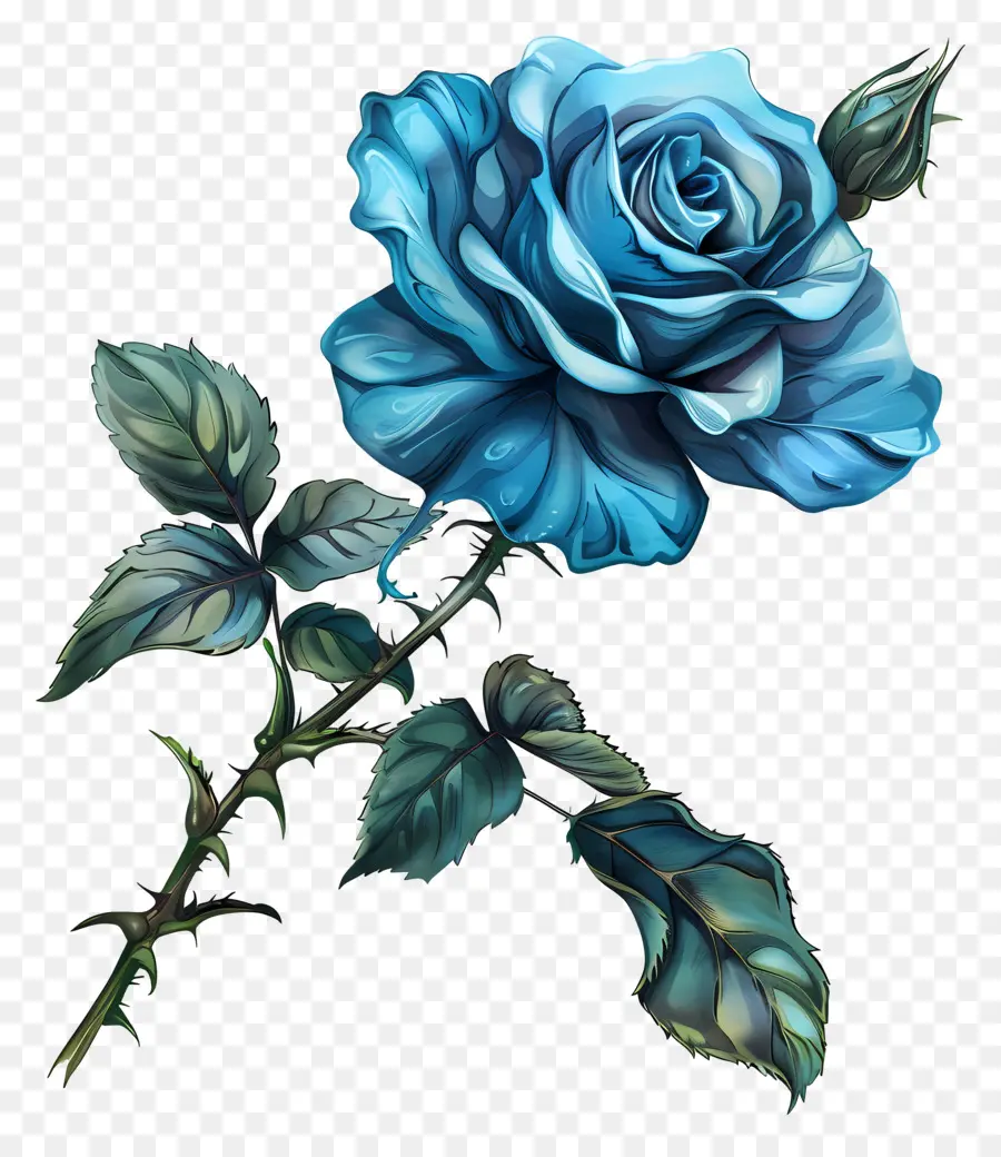 Голубая роза，фиолетовые вены PNG