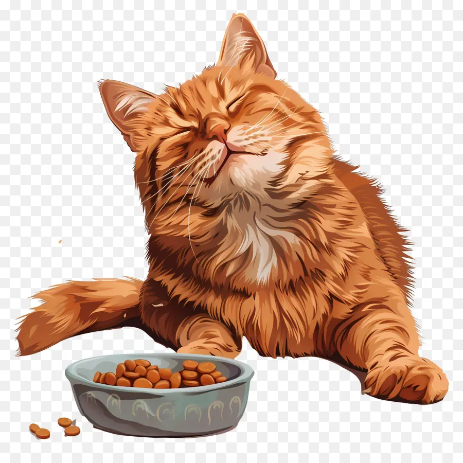 корм для кошек，оранжевый кот PNG