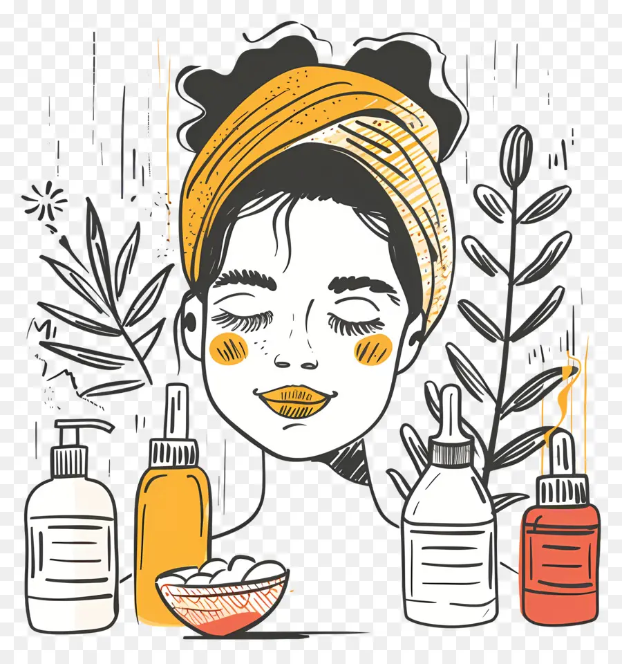 Skincare，Женщина PNG