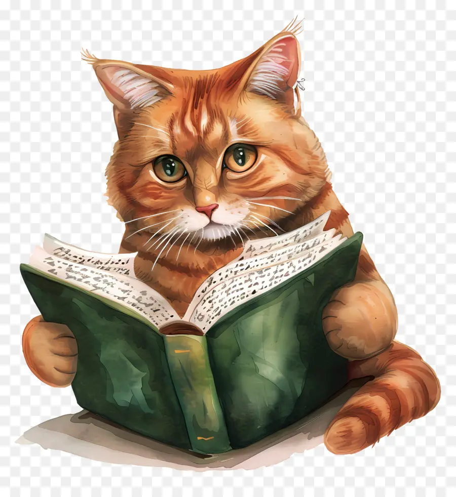 Чтение кошки，кошка PNG