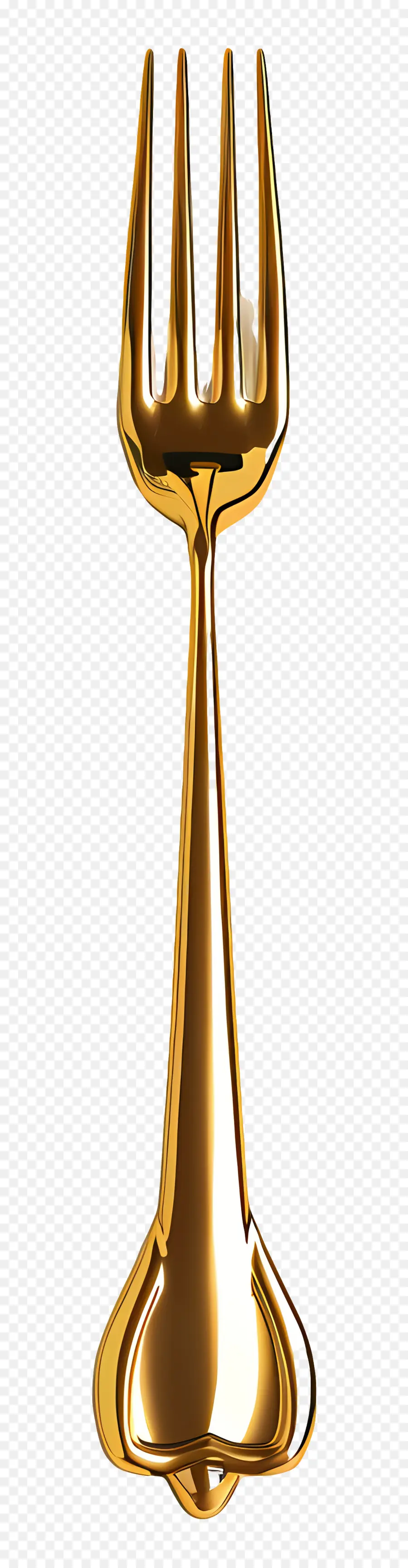 Золотая вилка，декоративная вилка PNG