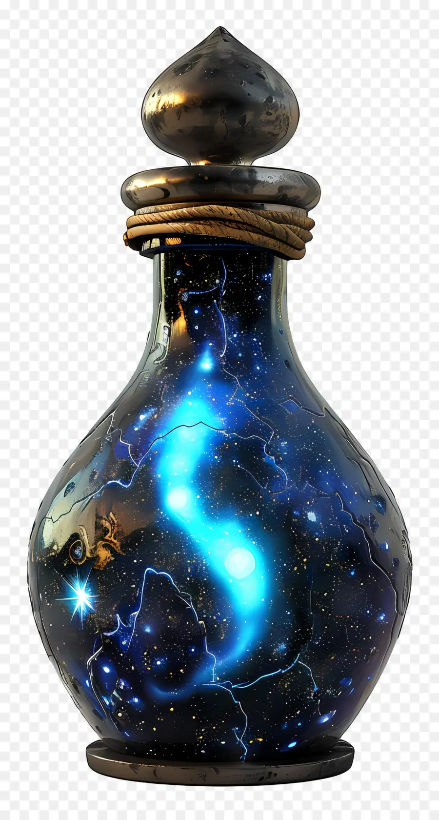 бутылка с зельем，Синяя светящаяся бутылка PNG