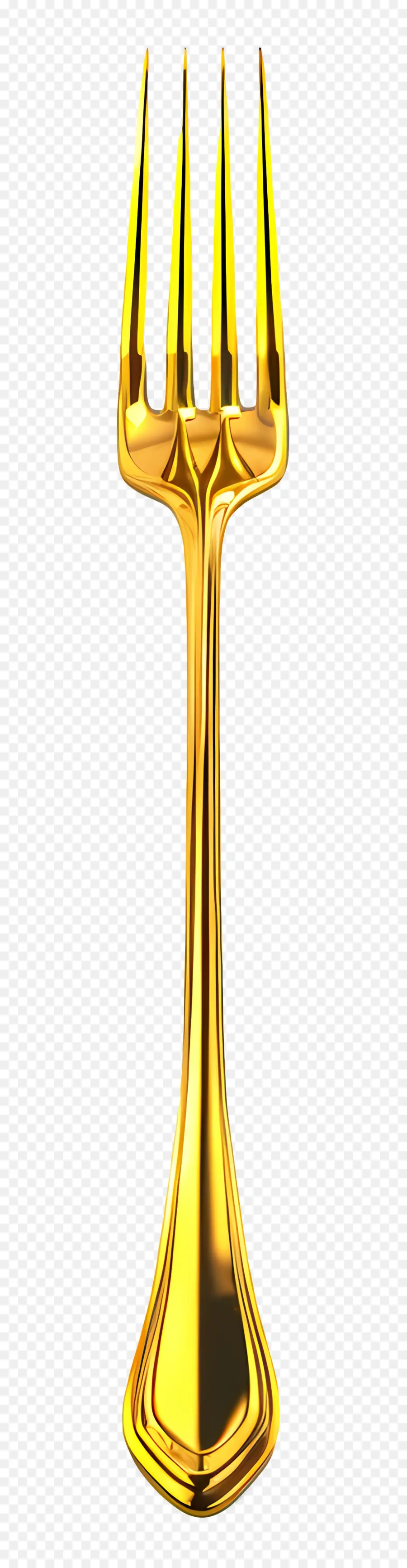 Золотая вилка，Золотая свеча держатель PNG