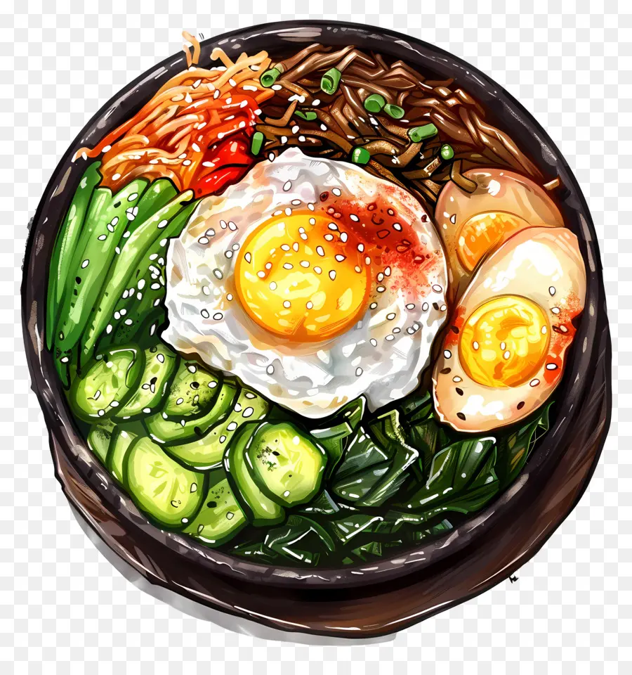пибимпаб，корейская еда PNG