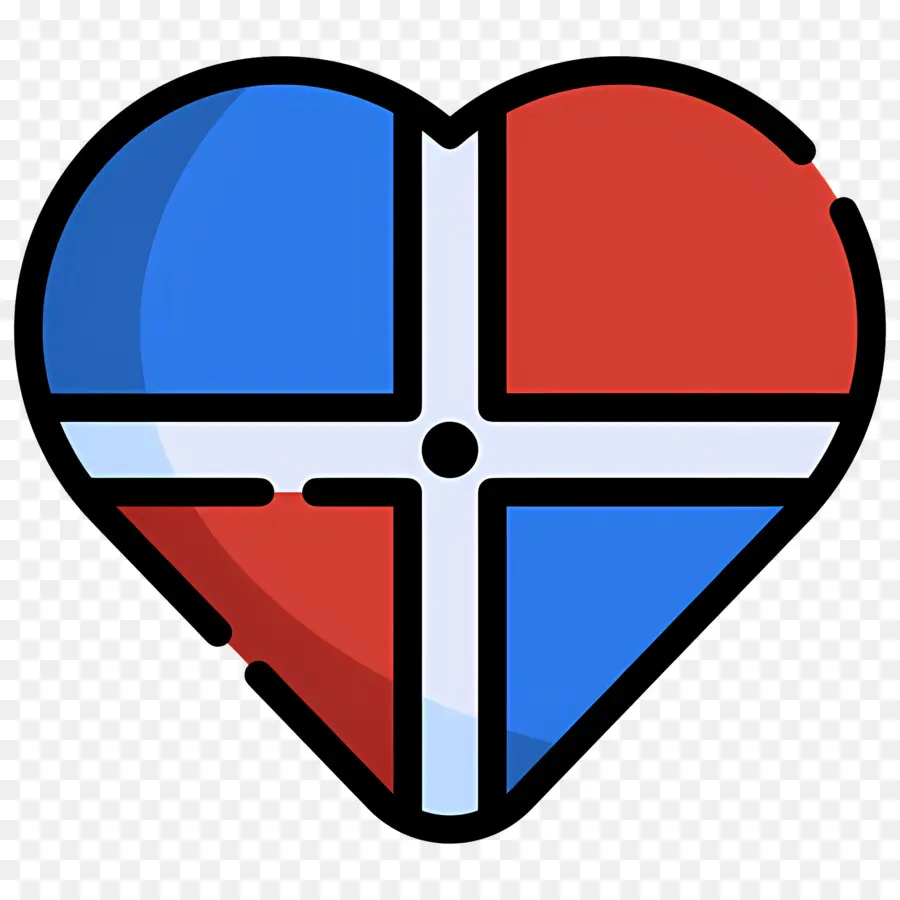 флаг Доминиканской Республики，сердце PNG