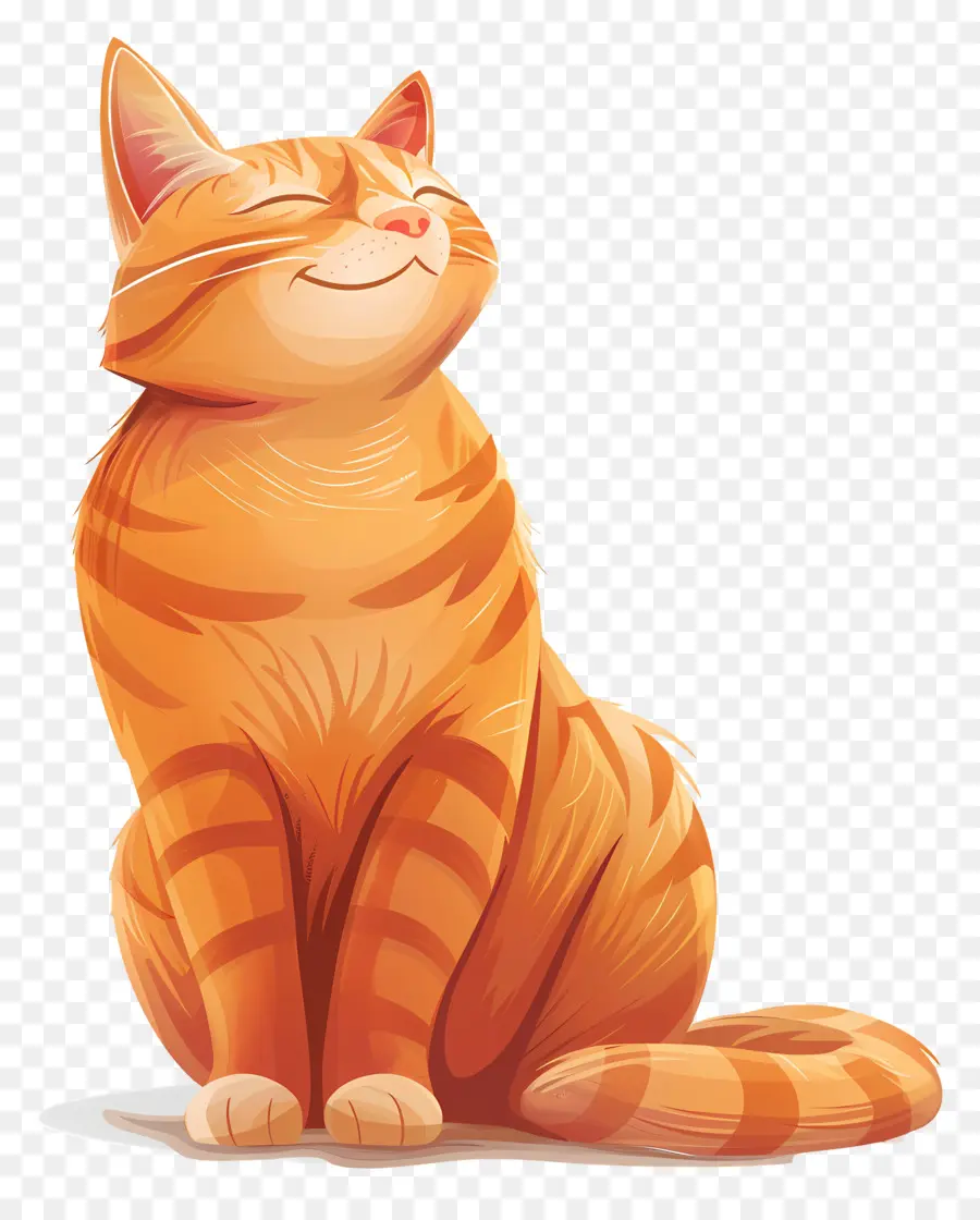 счастливый кот，оранжевый кот PNG